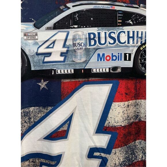 Kevin Harvick Stewart-Haas Racing Team Collection White Sublimated Patriotic T-S - Picture 2 of 5
